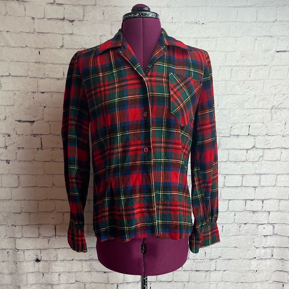 Vintage Pendleton wool red plaid shirt - Picture 1 of 8